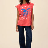 {Daydreamer} Johnny Cash Muscle Tank - Red Acid Wash