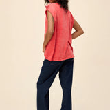 {Daydreamer} Johnny Cash Muscle Tank - Red Acid Wash