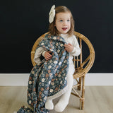 Taupe Stripe + Midnight Floral Muslin Quilt