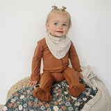 Taupe Stripe Muslin Bib