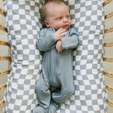 Dusty Blue Bamboo Footed Zipper