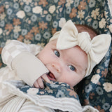 Taupe Stripe + Midnight Floral Muslin Quilt