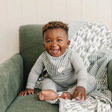 Green Stripes Classic Muslin Bib