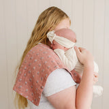 Vintage Pink Floral Muslin Burp Cloth