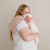 Pink Stripes Muslin Burp Cloth