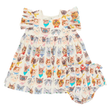 Baby Girls Elsie Dress Set- Cool Cats