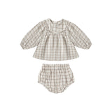 Mia Top + Bloomer Set || Blue Plaid