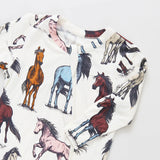 Baby Bamboo Romper- Multi Horses