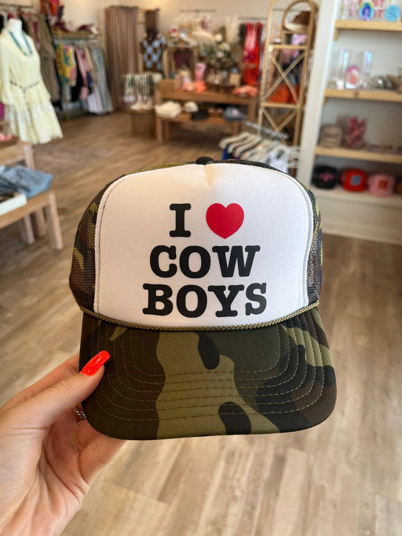 I Heart Cowboys Trucker Hat