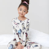Kids Bamboo PJ Set- Multi Horses