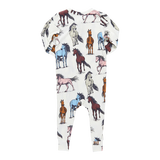 Baby Bamboo Romper- Multi Horses