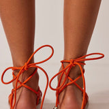 Magdalena Square Toe Flat- Flame Orange
