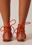 Magdalena Square Toe Flat- Flame Orange