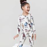 Kids Bamboo PJ Set- Multi Horses