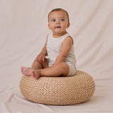 Sleeveless One Piece - Sky Micro Stripe