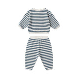 Waffle Slouch Set || Ocean Stripe